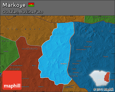 Political Map of Markoye, darken