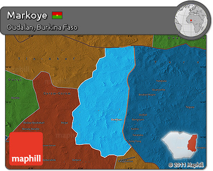 Political Map of Markoye, darken