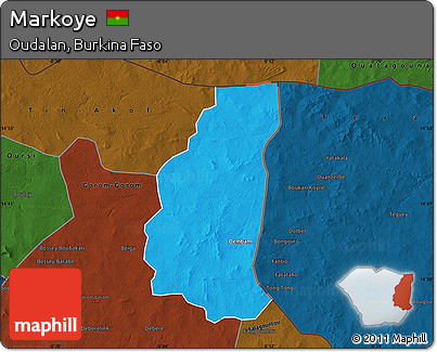 Political Map of Markoye, darken