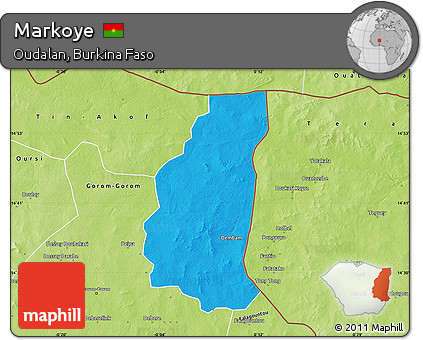 Political Map of Markoye, physical outside