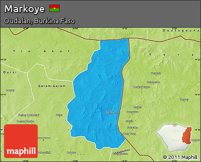 Political Map of Markoye, physical outside