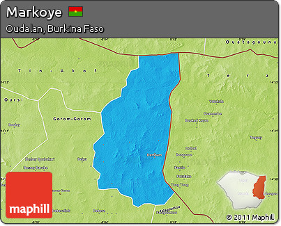 Political Map of Markoye, physical outside