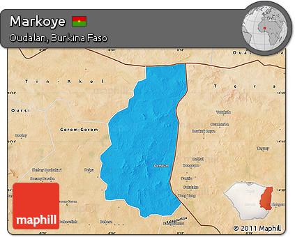 Political Map of Markoye, satellite outside