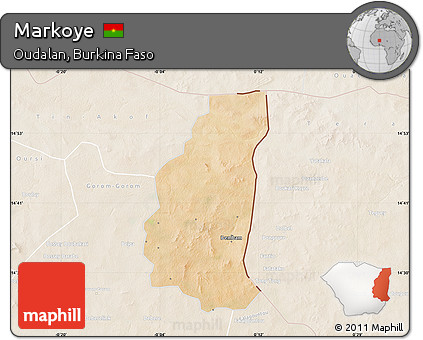 Satellite Map of Markoye, lighten