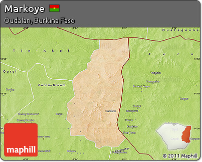 Satellite Map of Markoye, physical outside
