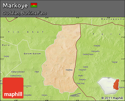 Satellite Map of Markoye, physical outside