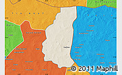 Shaded Relief Map of Markoye, political outside