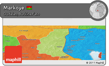 Physical Panoramic Map of Markoye, political outside