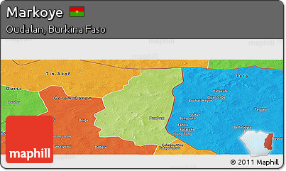 Physical Panoramic Map of Markoye, political outside