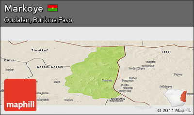 Physical Panoramic Map of Markoye, shaded relief outside