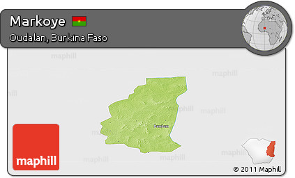 Physical Panoramic Map of Markoye, single color outside