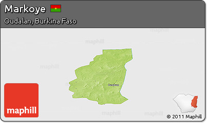 Physical Panoramic Map of Markoye, single color outside