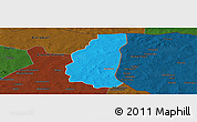 Political Panoramic Map of Markoye, darken