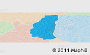 Political Panoramic Map of Markoye, lighten