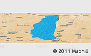 Political Panoramic Map of Markoye, satellite outside