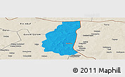 Political Panoramic Map of Markoye, shaded relief outside