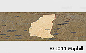 Satellite Panoramic Map of Markoye, darken