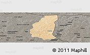 Satellite Panoramic Map of Markoye, darken, semi-desaturated