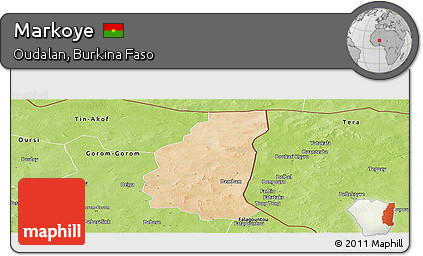 Satellite Panoramic Map of Markoye, physical outside