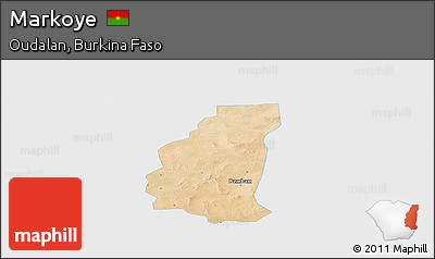 Satellite Panoramic Map of Markoye, single color outside