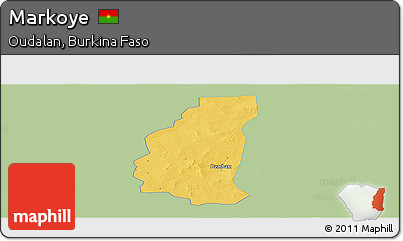 Savanna Style Panoramic Map of Markoye, single color outside
