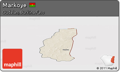 Shaded Relief Panoramic Map of Markoye, cropped outside