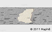 Shaded Relief Panoramic Map of Markoye, darken, desaturated