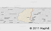 Shaded Relief Panoramic Map of Markoye, desaturated