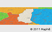 Shaded Relief Panoramic Map of Markoye, political outside