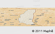 Shaded Relief Panoramic Map of Markoye, satellite outside