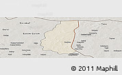 Shaded Relief Panoramic Map of Markoye, semi-desaturated