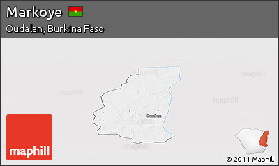 Silver Style Panoramic Map of Markoye, single color outside