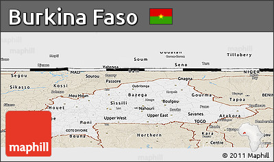 Classic Style Panoramic Map of Burkina Faso