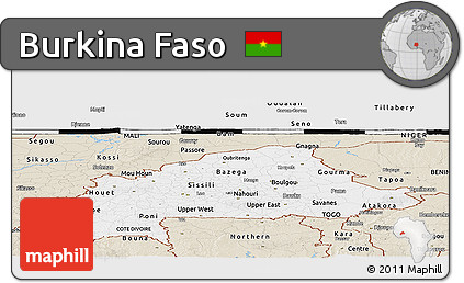Classic Style Panoramic Map of Burkina Faso