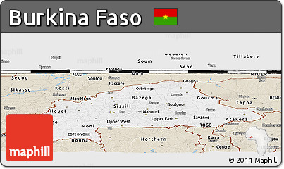 Classic Style Panoramic Map of Burkina Faso