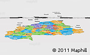 Political Panoramic Map of Burkina Faso, cropped outside