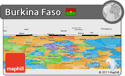 Political Panoramic Map of Burkina Faso