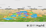 Political Panoramic Map of Burkina Faso, satellite outside, bathymetry sea