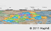 Political Panoramic Map of Burkina Faso, semi-desaturated, land only