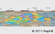 Political Panoramic Map of Burkina Faso, semi-desaturated