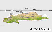 Satellite Panoramic Map of Burkina Faso, single color outside, bathymetry sea, shaded relief sea