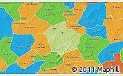 Physical 3D Map of Yako, political outside