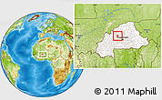 Physical Location Map of Yako, highlighted country