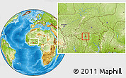 Physical Location Map of Gbomblora, within the entire country
