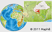 Physical Location Map of Poni, highlighted country
