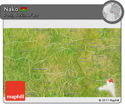 Satellite 3D Map of Nako