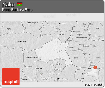 Silver Style 3D Map of Nako