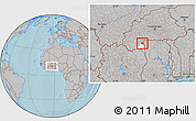 Gray Location Map of Nako, highlighted parent region, hill shading