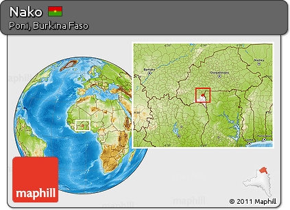 Physical Location Map of Nako, highlighted parent region