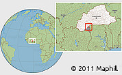 Savanna Style Location Map of Nako, highlighted country, highlighted parent region